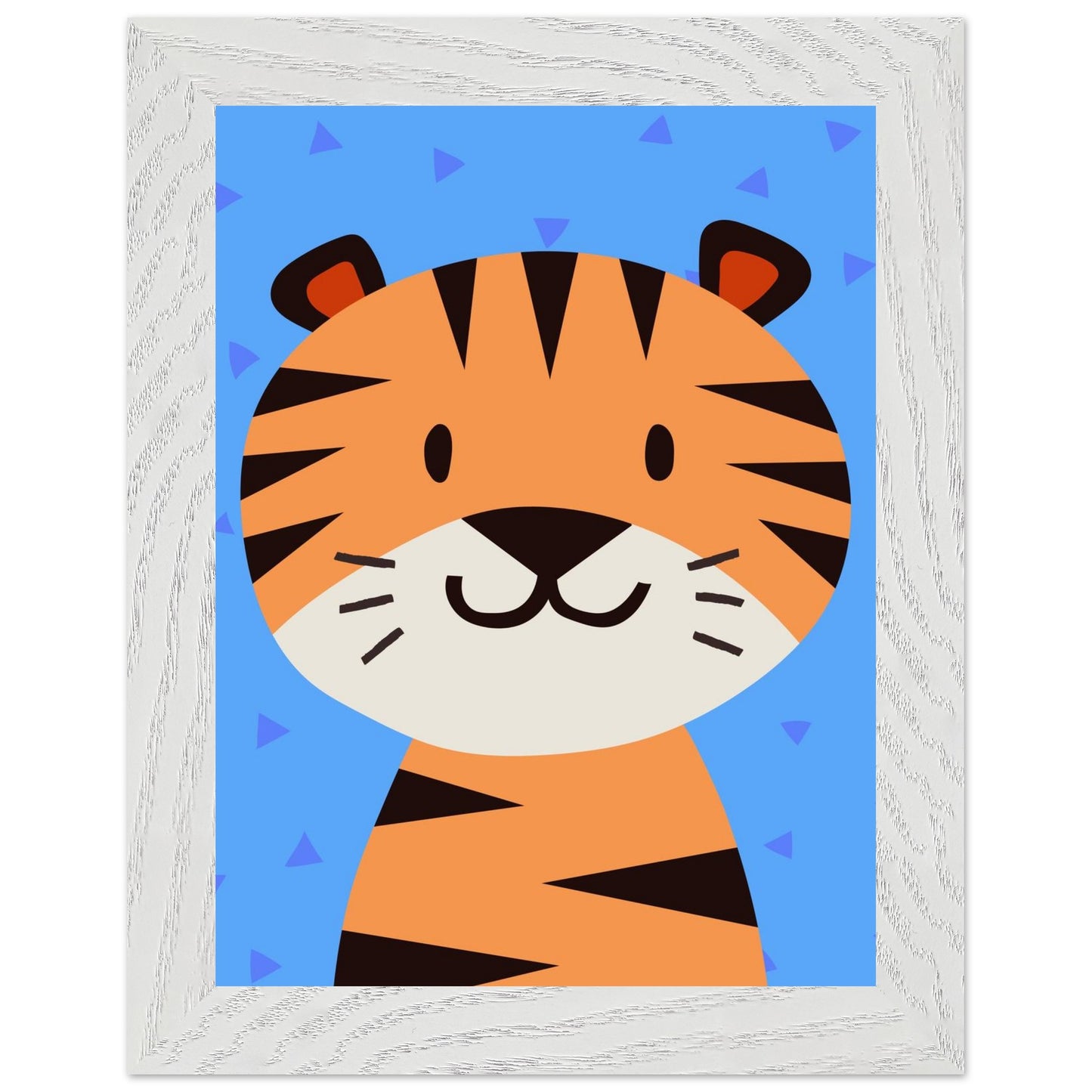 Personalised Childrens Wall Art Cute Cartoon Tiger Framed Poster - Rampage Design Studio
