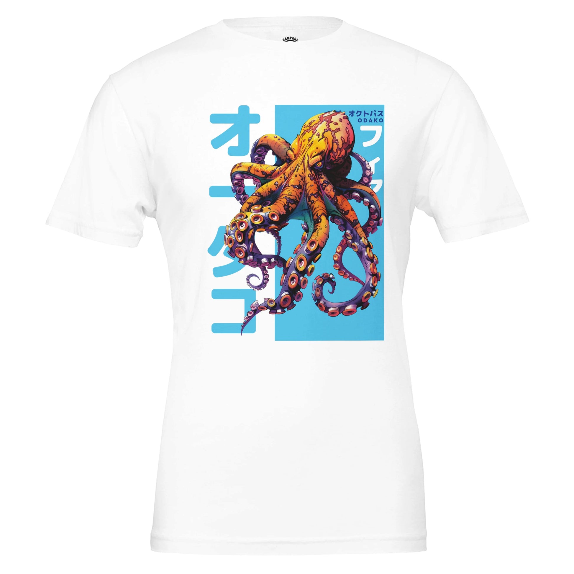 Odako Kaiju T-Shirt, Vibrant Japanese Octopus Design - Rampage Design Studio