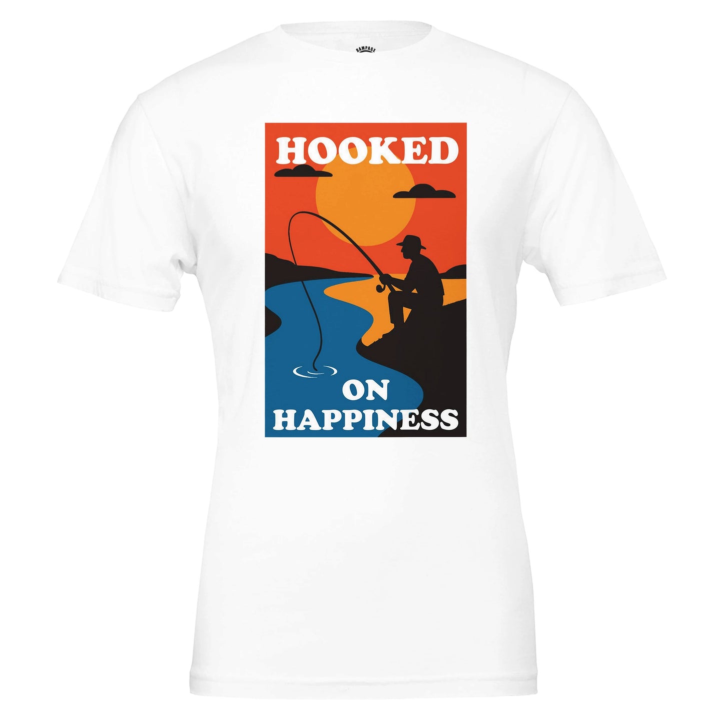 Hooked On Happiness Fishing T-Shirt - Rampage Design Studio