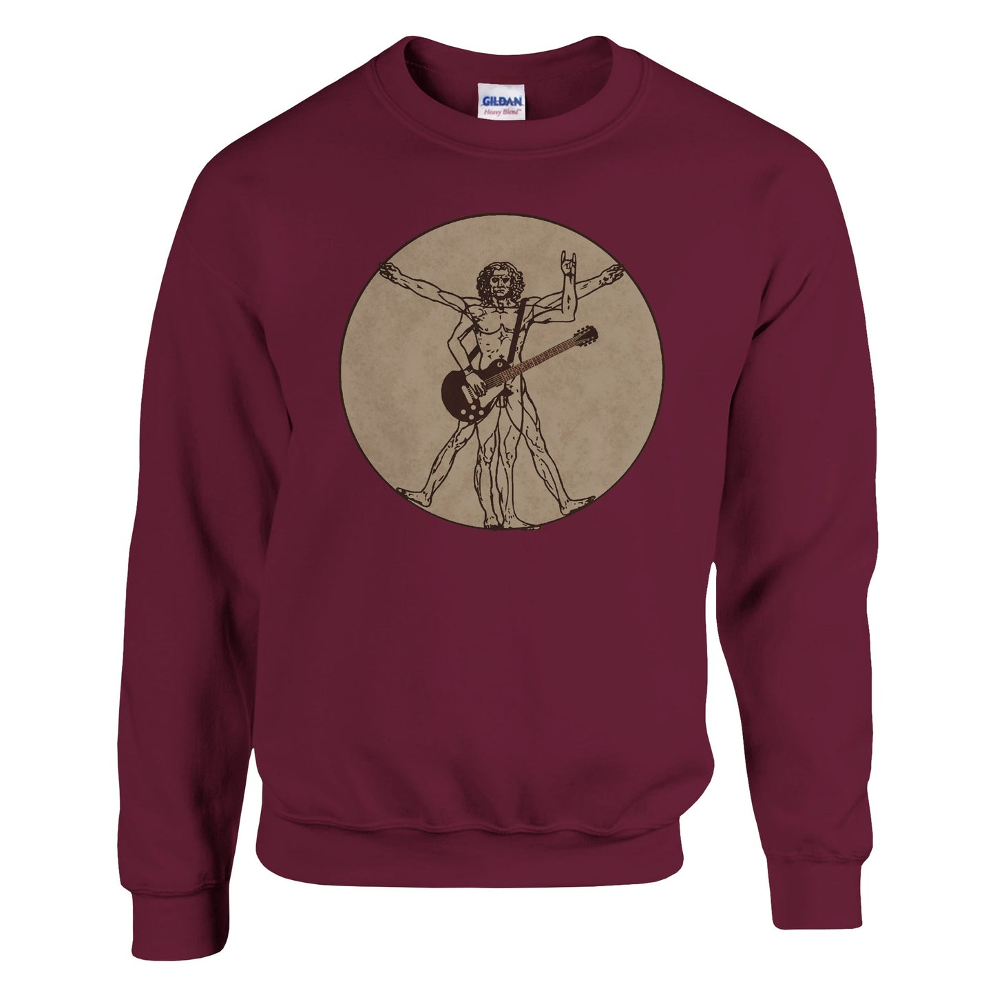 Rock Guitar Vitruvian Man Sweatshirt - Rampage Design Studio