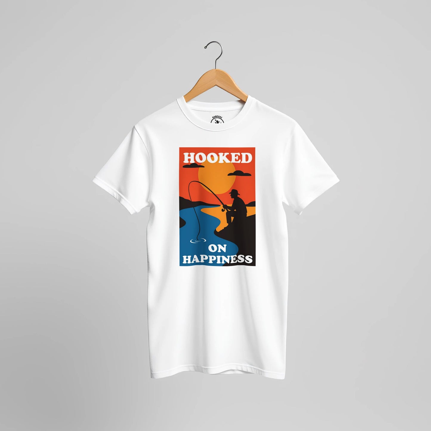 Hooked On Happiness Fishing T-Shirt - Rampage Design Studio