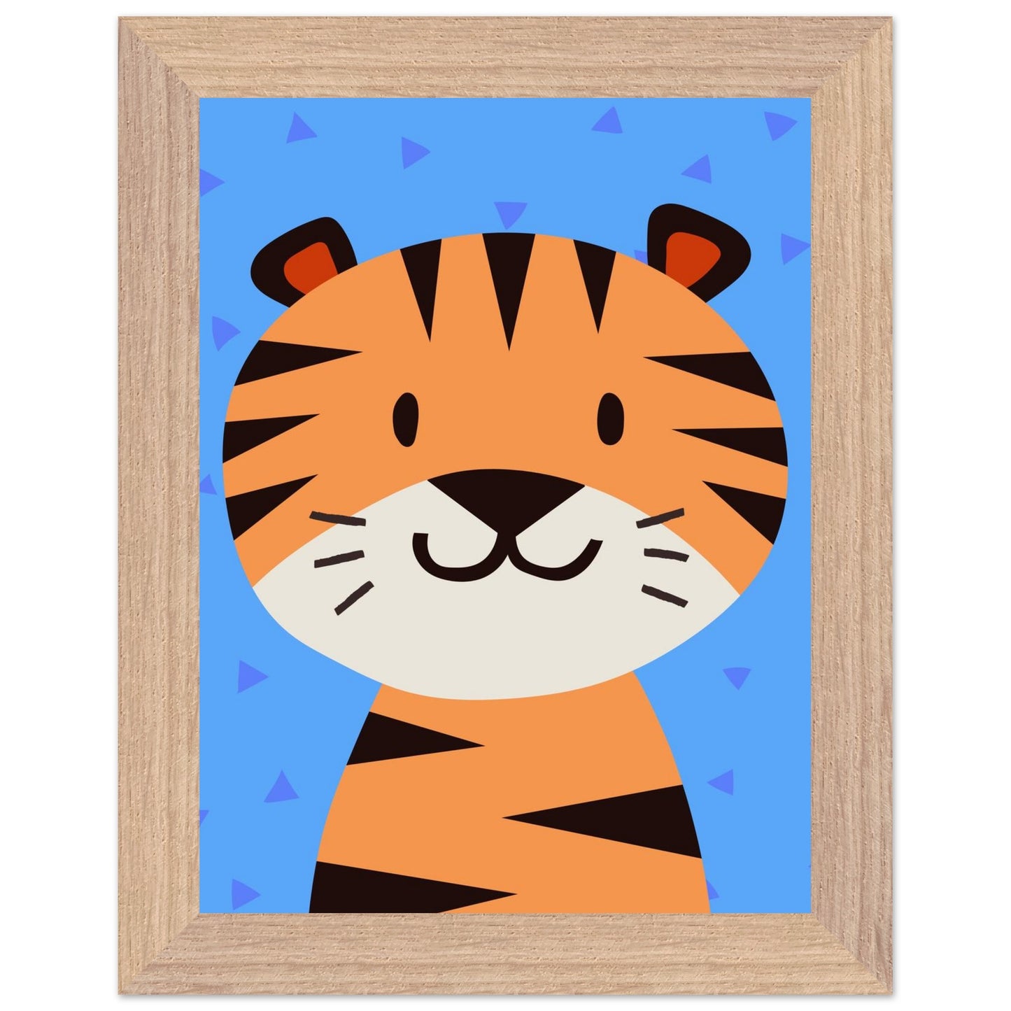 Personalised Childrens Wall Art Cute Cartoon Tiger Framed Poster - Rampage Design Studio