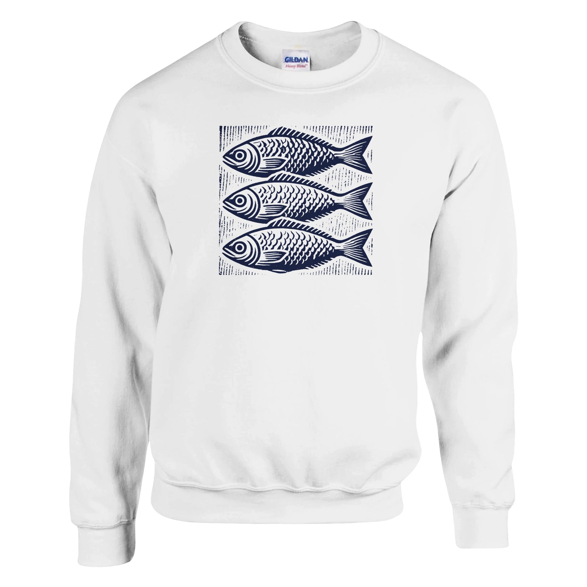 Block Print Fish Design Sweatshirt - Rampage Design Studio