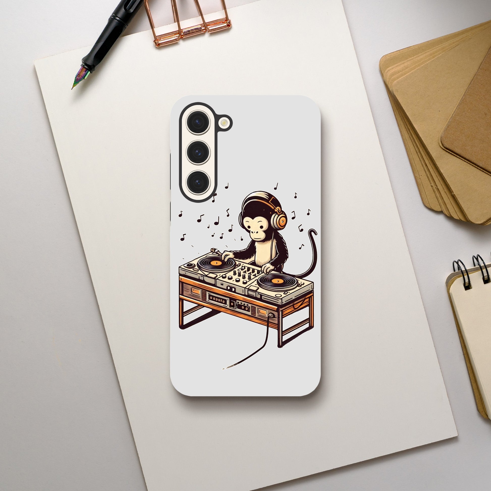 Monkey DJ Samsung Galaxy Case, Monkey phone case, Durable Dual-Layer, tough iphone case, Glossy Finish, - Rampage Design Studio