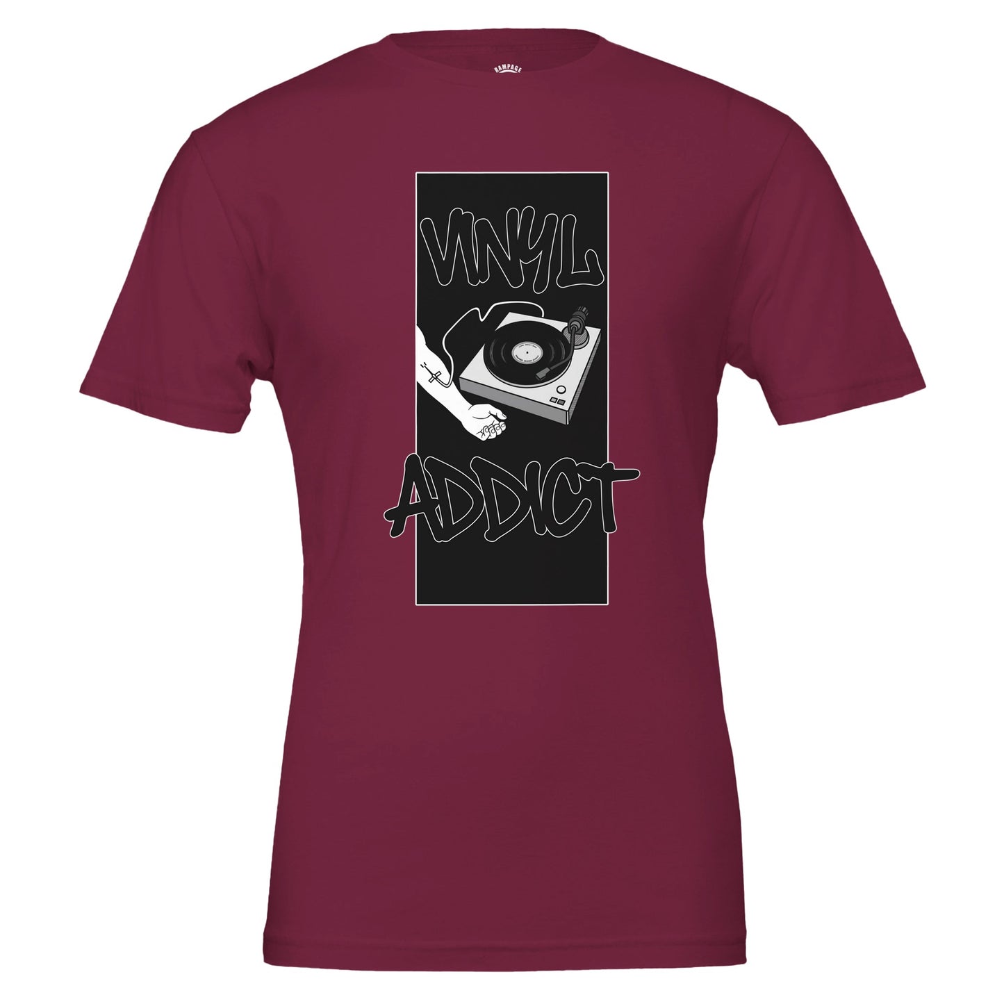 Vinyl Addict T-Shirt • DJ Turntable Shirt • Record Collector Gift • Vinyl Lover Tee • Crate Digger Retro Graphic Tee - Rampage Design Studio