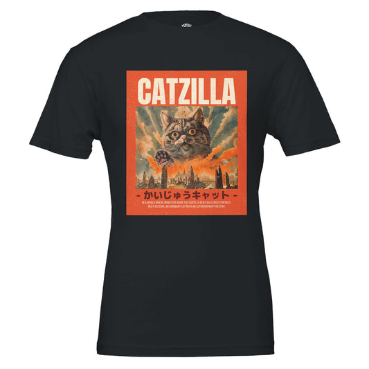 CATZILLA T-Shirt – Classic Kaiju Inspired Design, Soft & Eco-Friendly Cotton - Rampage Design Studio