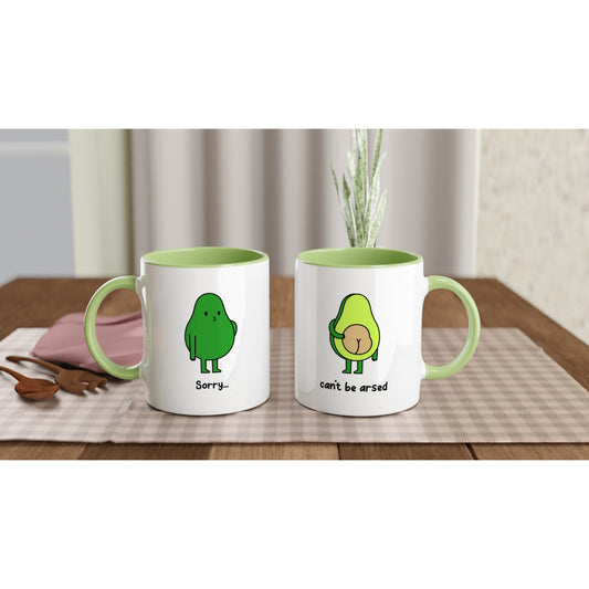 Funny Avocado Mug – “Sorry... Can’t Be Arsed” - undefined