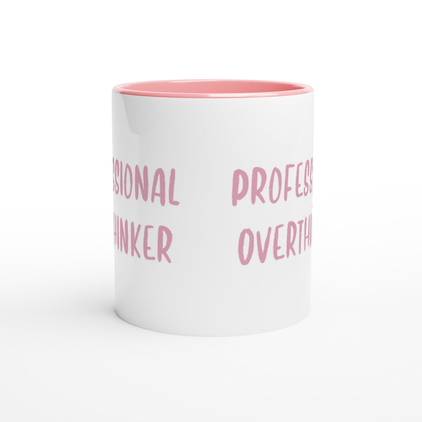 Professional Overthinker - White 11oz Ceramic Mug with Color Inside - Rampage Design Studio