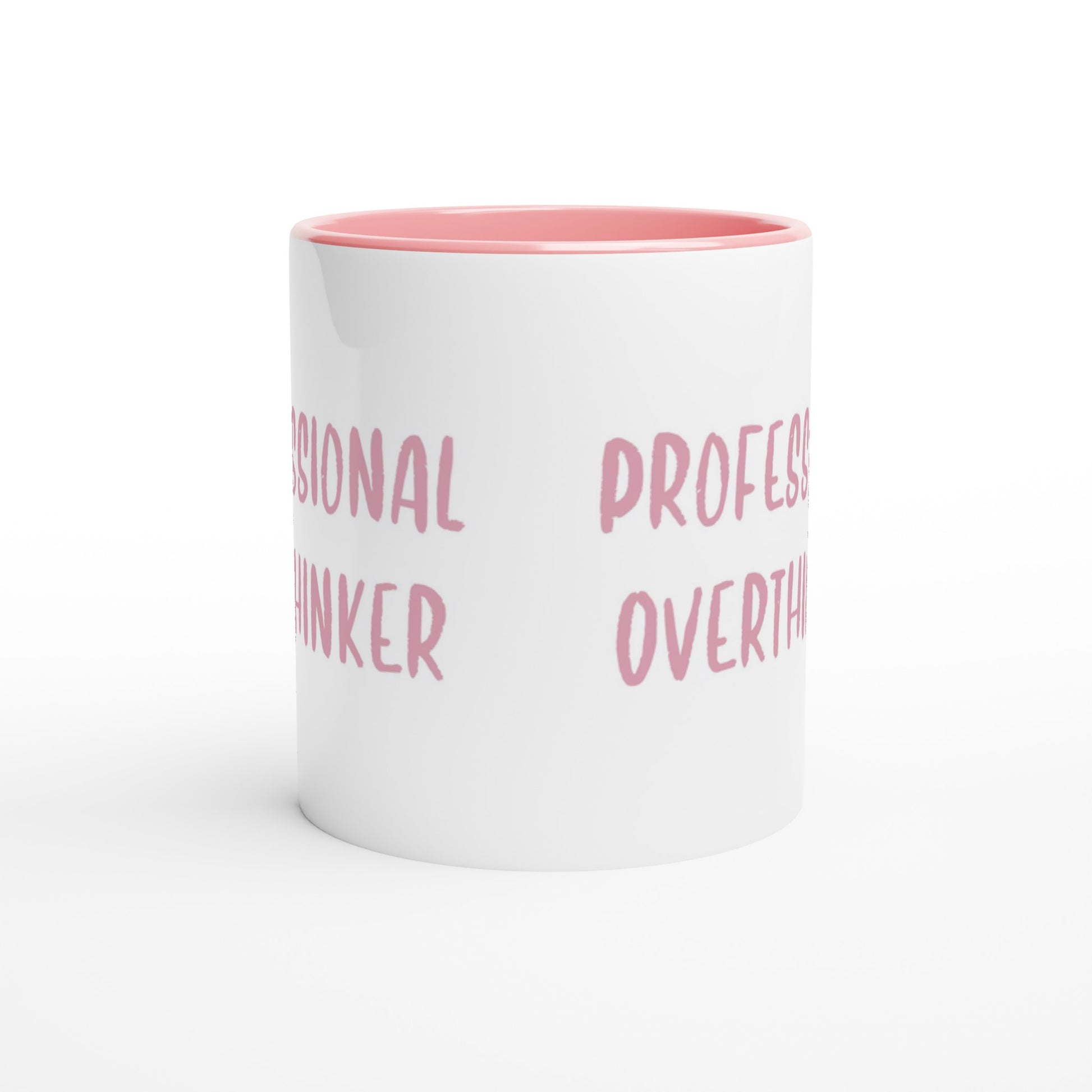 Professional Overthinker - White 11oz Ceramic Mug with Color Inside - Rampage Design Studio