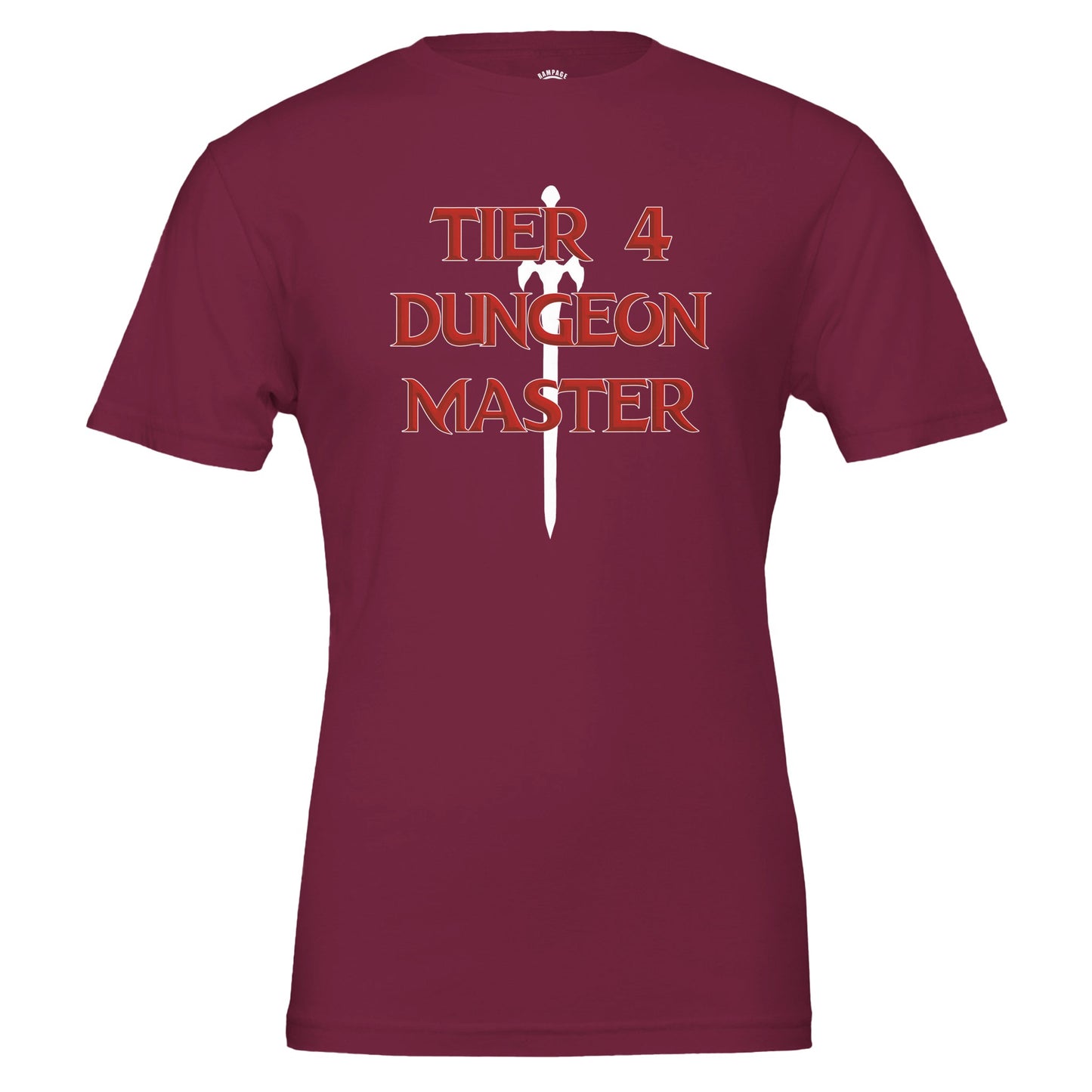 Tier 4 Dungeon Master T-Shirt, D&D Style Design, Vorpal Sword Silhouette, Dungeons and Dragons, RPG fan shirt, Geek Shirt - Rampage Design Studio