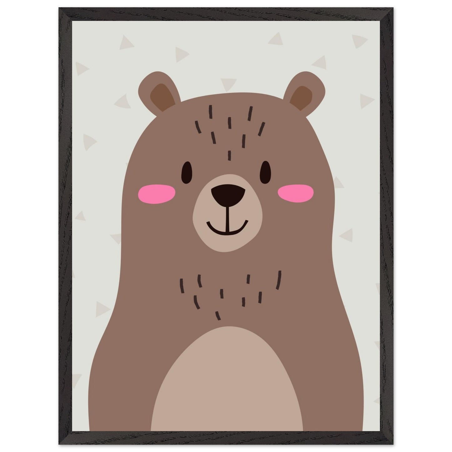 Personalized Kids Room Art Cute Bear Illustration Personalized Mounted-Framed Poster for Kids Room - Rampage Design Studio