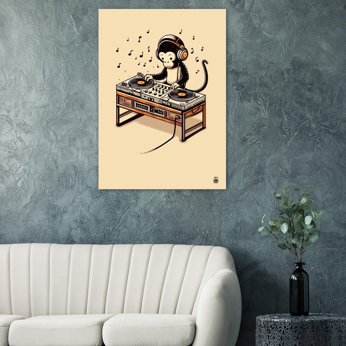 Monkey DJ Premium Matte Paper Poster - Rampage Design Studio