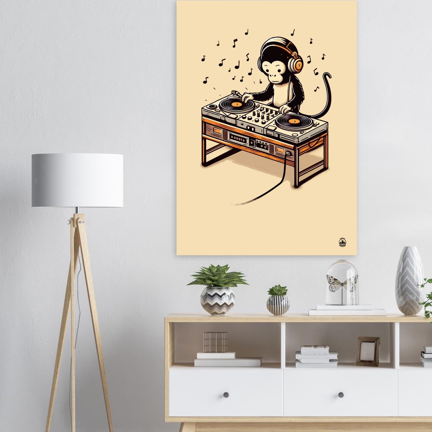 Monkey DJ Premium Matte Paper Poster - Rampage Design Studio