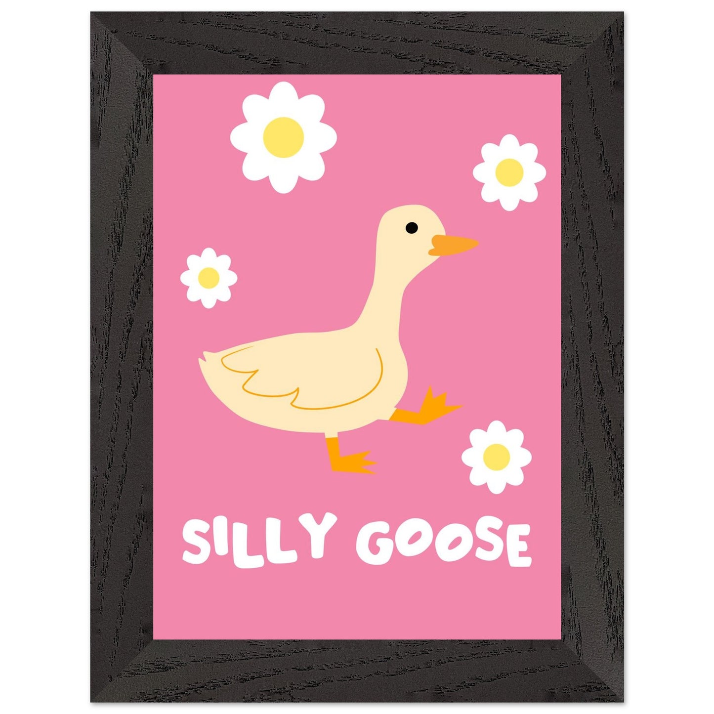 Silly Goose Wall Art – Cute Goose Print – Funny Animal Poster – Whimsical Nursery Decor – Pink Goose Illustration – Playful Gift Idea - Rampage Design Studio