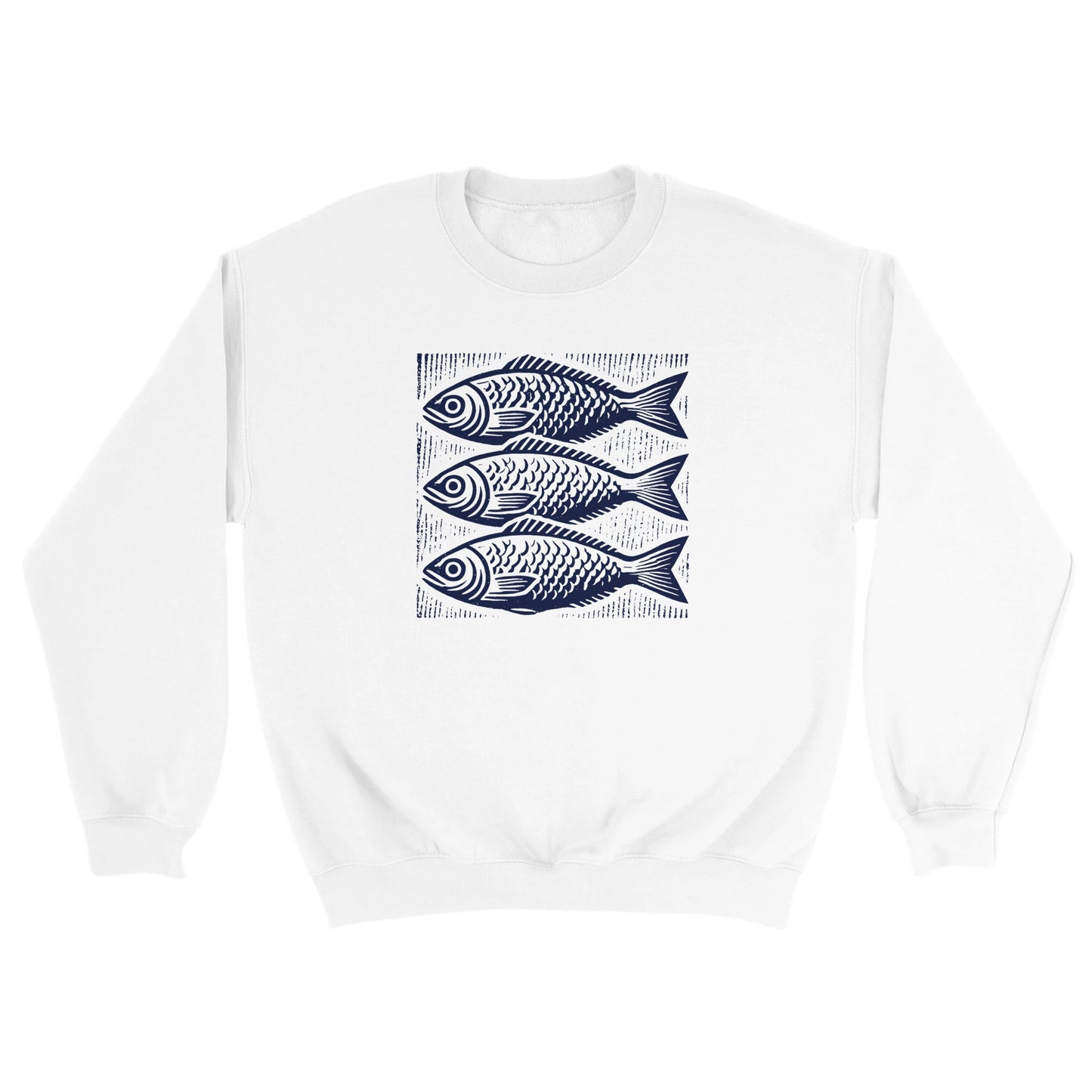 Block Print Fish Design Sweatshirt - Rampage Design Studio