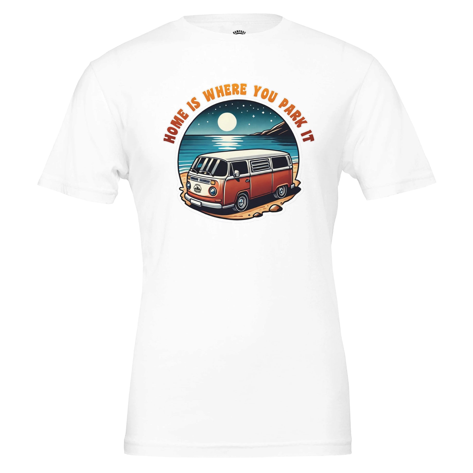 Moonlit Camper-Van T-Shirt – Soft, Eco-Friendly Cotton, Inspirational Design - Rampage Design Studio