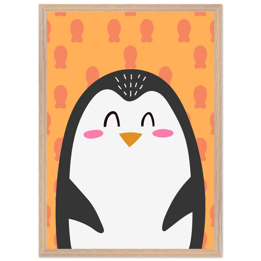 Personalized Kids Wall Decor Happy Penguin Wall Art - Rampage Design Studio