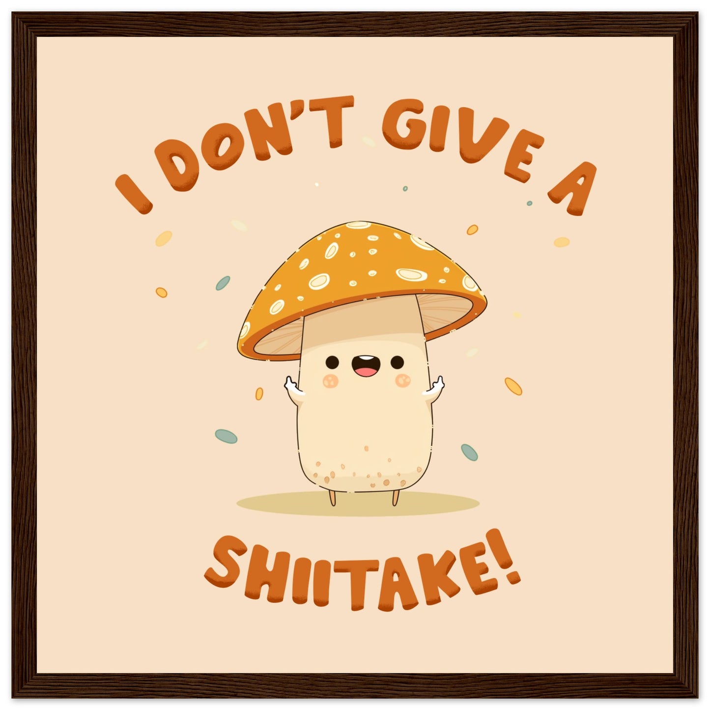 Sassy Shiitake Mushroom Framed Poster – Whimsical Wall Art for Daily Motivation - Rampage Design Studio