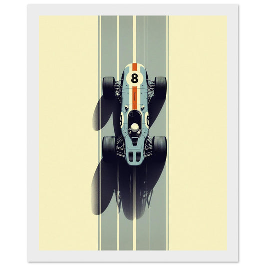 Vintage Racing Car Wall Art – 1960s Race Car Print – Retro Motorsport Decor – Formula One Poster – Minimalist Automotive Art Gift - Rampage Design Studio