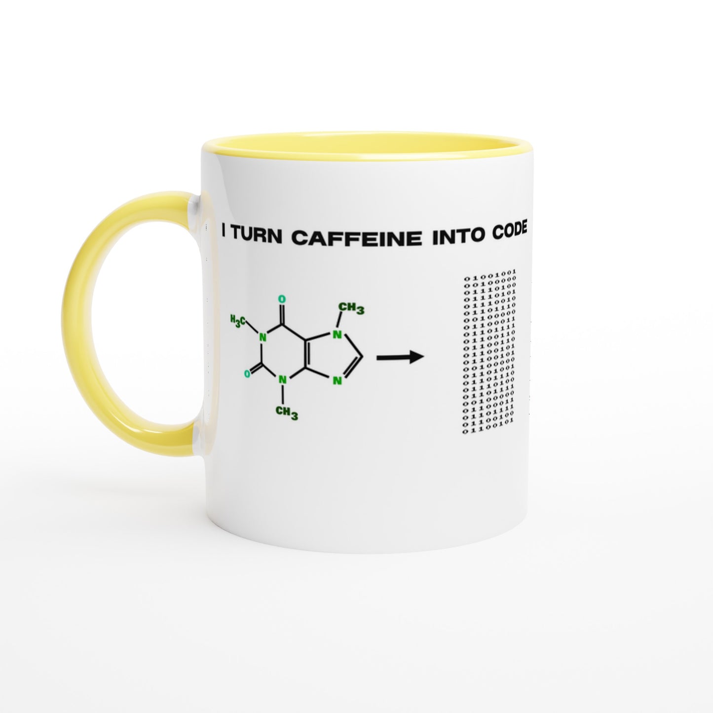 Geeky Caffeine Molecule Mug for Programmers, Science Coffee Lover Gift, Molecular Caffeine Mug, Geeky Chemistry Design, Funny Programmers Mug - Rampage Design Studio