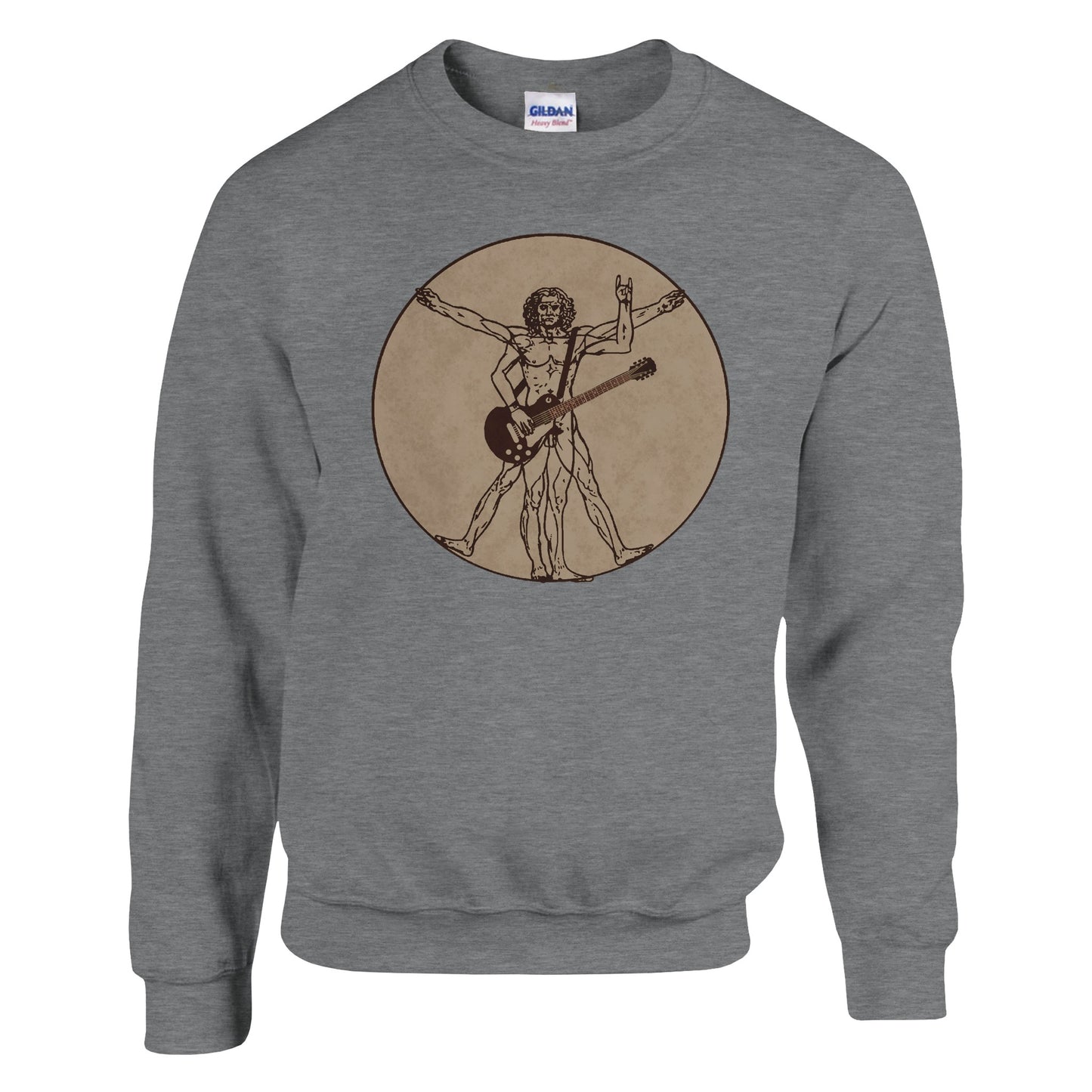 Rock Guitar Vitruvian Man Sweatshirt - Rampage Design Studio