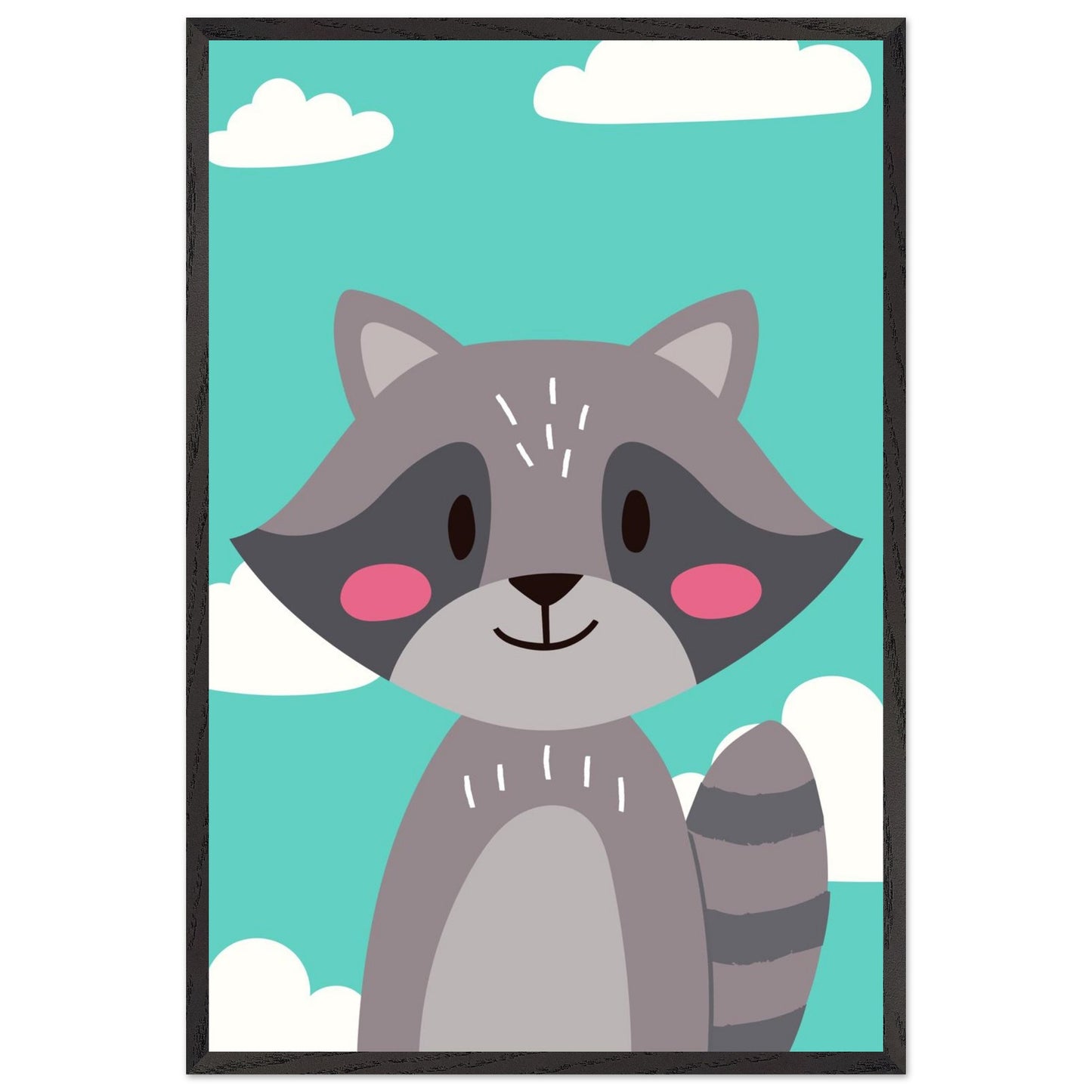 Personalized Kids Room Decor Cute Raccoon Children's Wall Art - Rampage Design Studio
