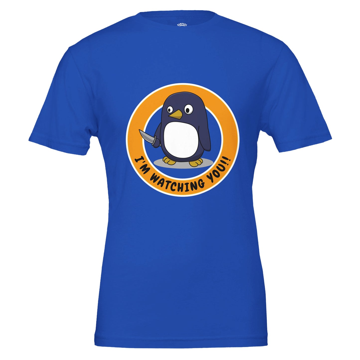 Sinister Penguin T-Shirt – I'm Watching You! – Unisex Soft Cotton Tee - Rampage Design Studio