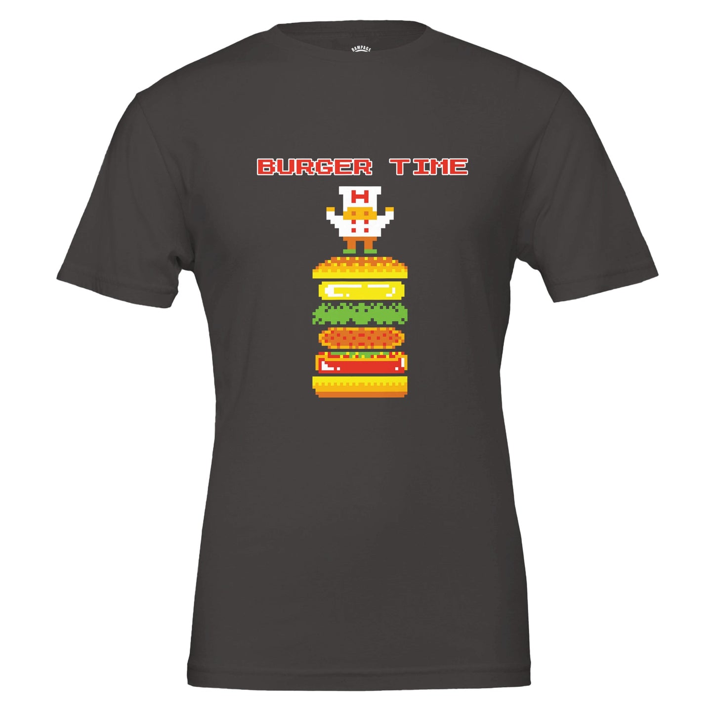 Retro Burger Time Unisex Crewneck T-shirt | Soft & Stylish Vintage Tee - Rampage Design Studio