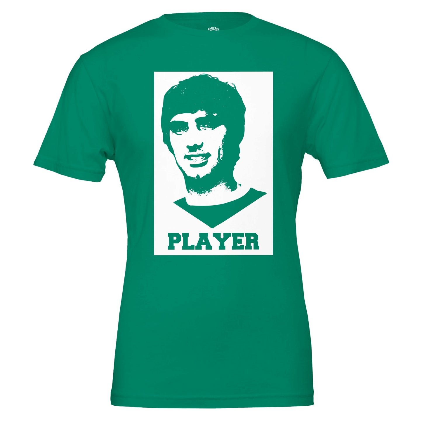 Player - George Best Premium Unisex Crewneck T-shirt - Rampage Design Studio