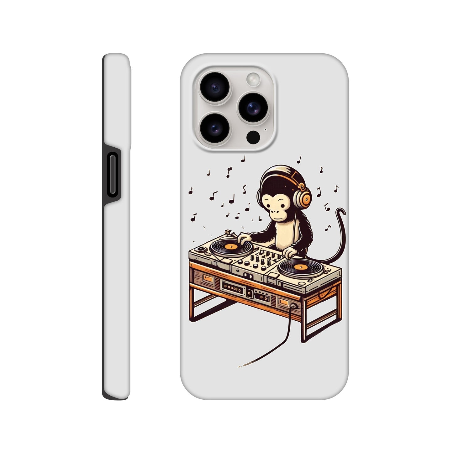 Monkey DJ iPhone Case, Monkey phone case, Durable Dual-Layer, tough iphone case, Glossy Finish, Fun Design - Rampage Design Studio