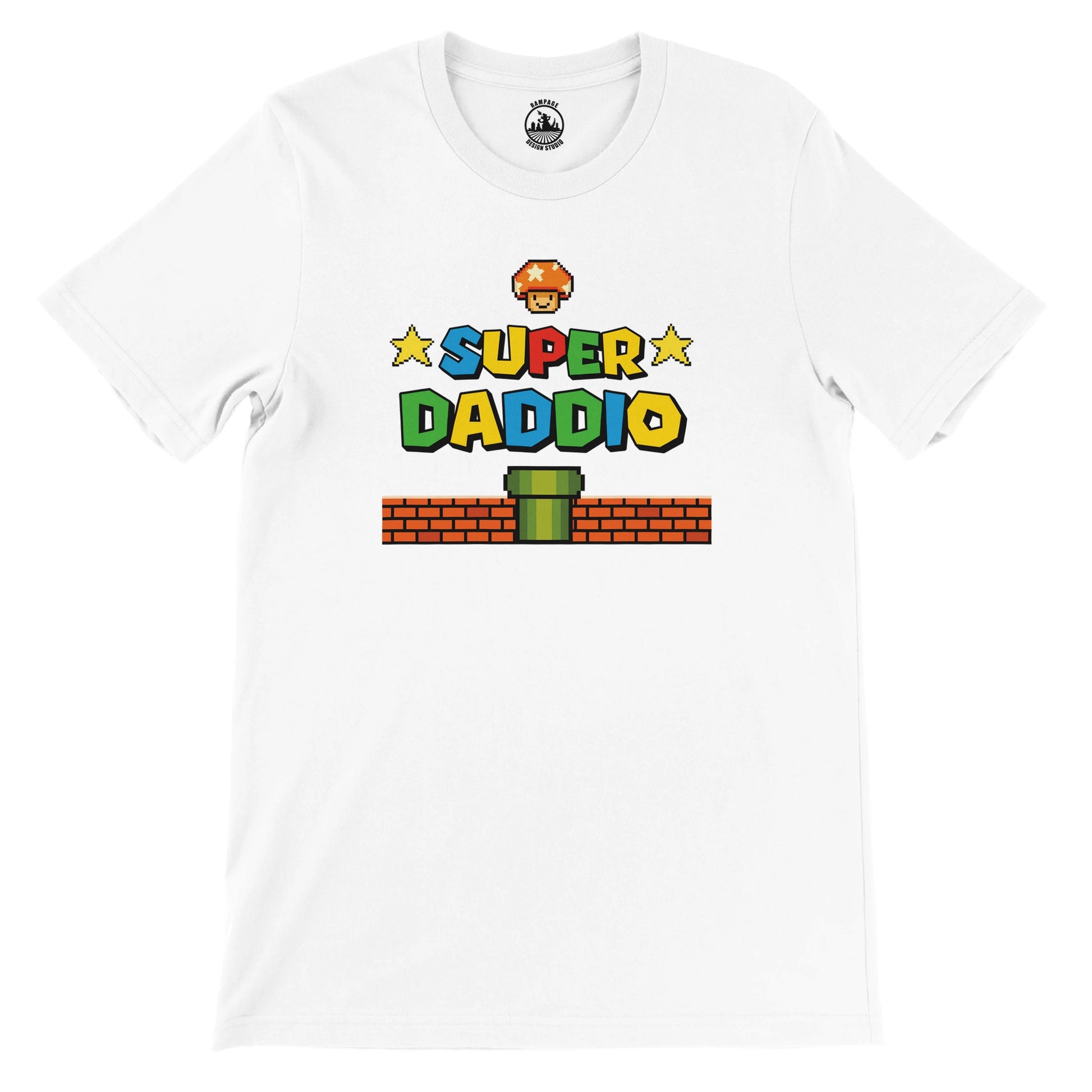 Super Daddio T-Shirt, Super Mario Design, Fathers Day Tee, Gift for Dad, Retro Gaming Design, Soft Cotton, Unisex Fit - Rampage Design Studio