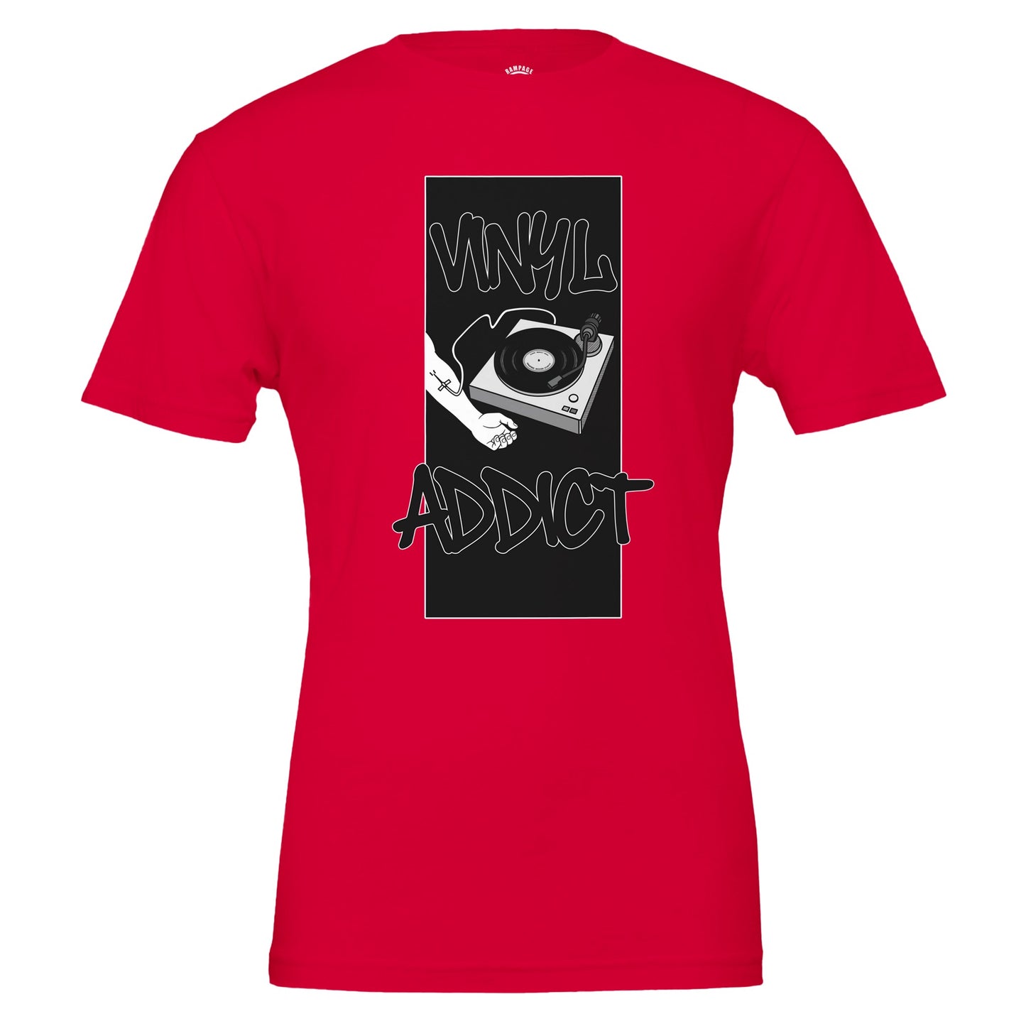 Vinyl Addict T-Shirt • DJ Turntable Shirt • Record Collector Gift • Vinyl Lover Tee • Crate Digger Retro Graphic Tee - Rampage Design Studio