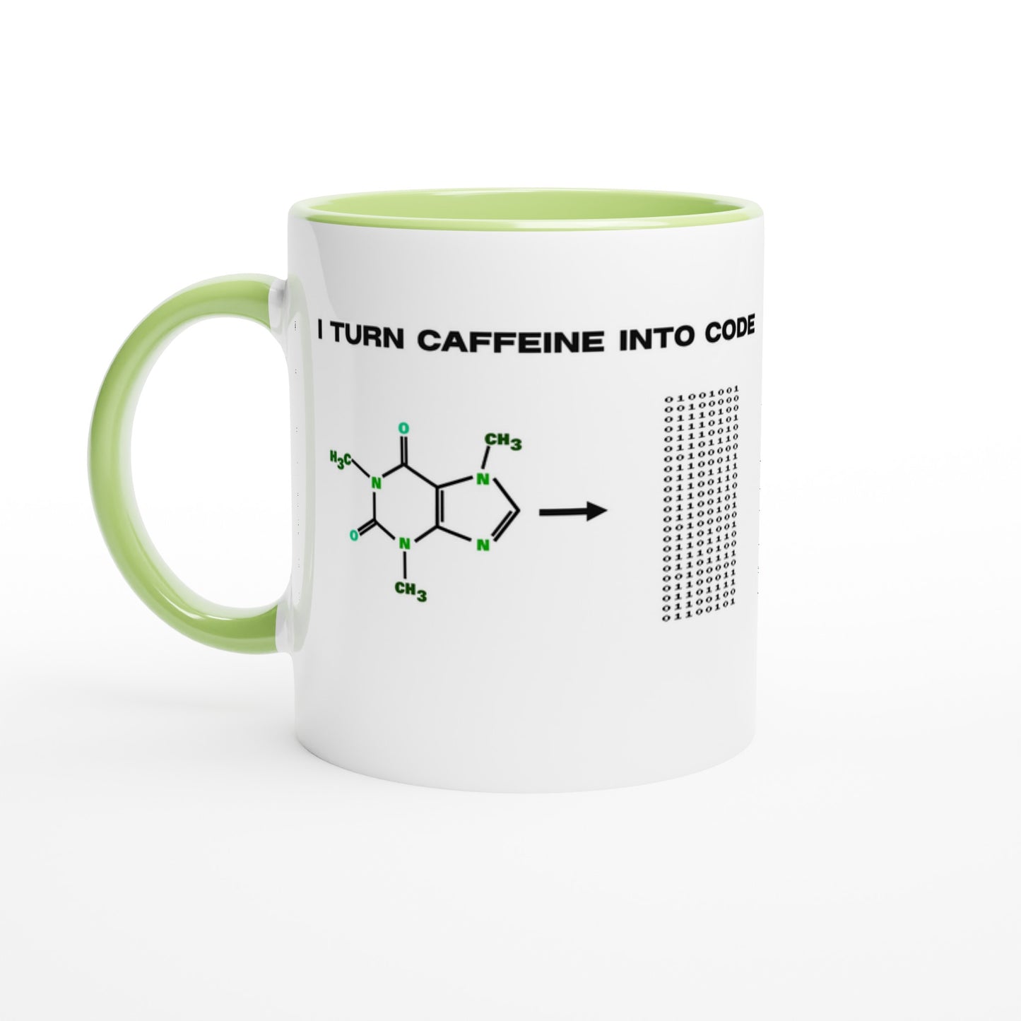 Geeky Caffeine Molecule Mug for Programmers, Science Coffee Lover Gift, Molecular Caffeine Mug, Geeky Chemistry Design, Funny Programmers Mug - Rampage Design Studio
