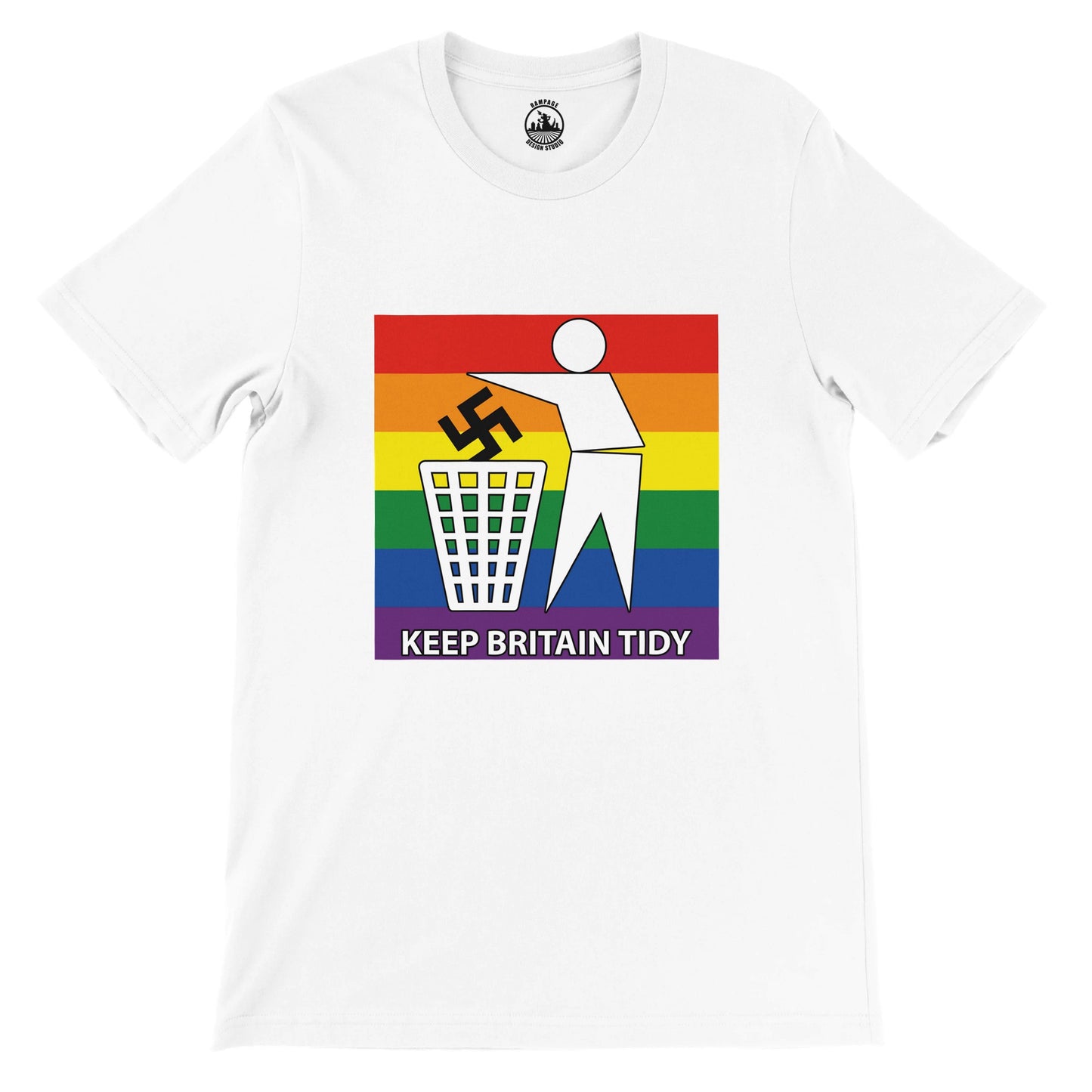 Keep Britain Tidy: Love Over Hate Anti-Racism Tee - Premium Unisex Crewneck T-shirt - Rampage Design Studio