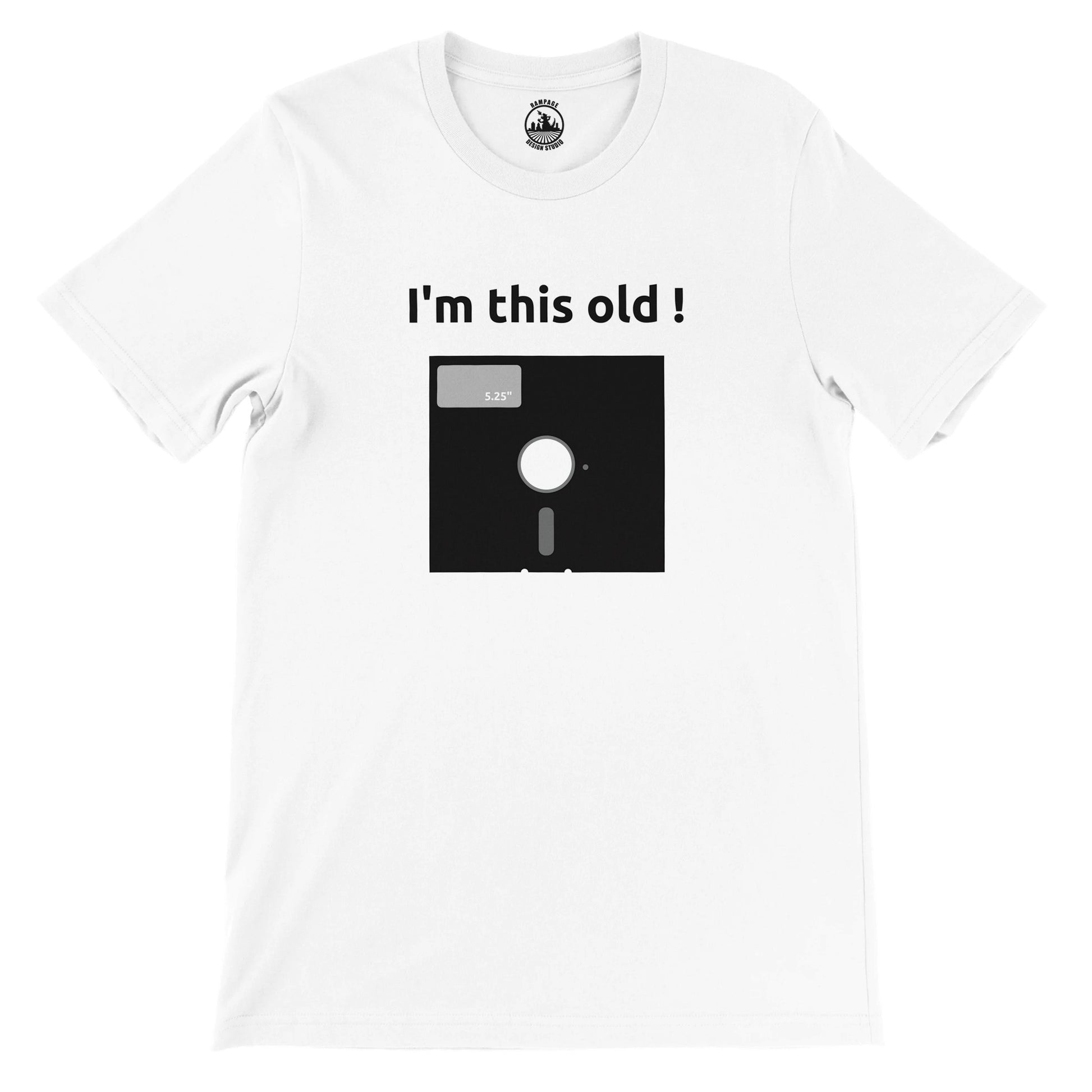Funny Vintage 5.25 Inch Floppy Disc T-Shirt | I'm This Old! Unisex Tee - Rampage Design Studio