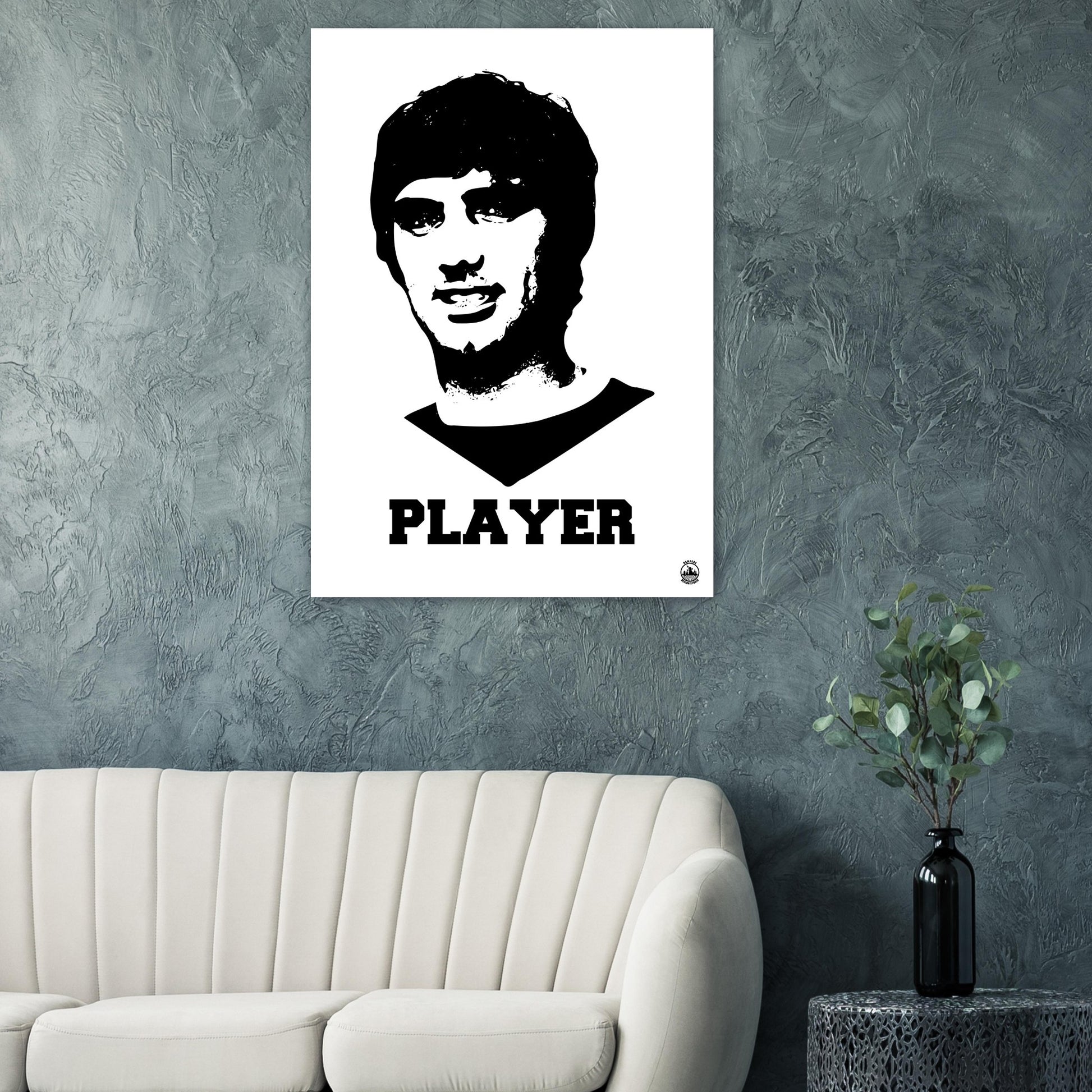 Player - George Best Premium Matte Paper Poster - Rampage Design Studio