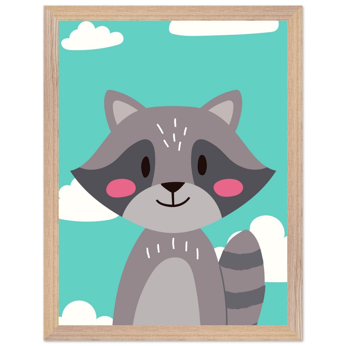 Personalized Kids Room Decor Cute Raccoon Children's Wall Art - Rampage Design Studio
