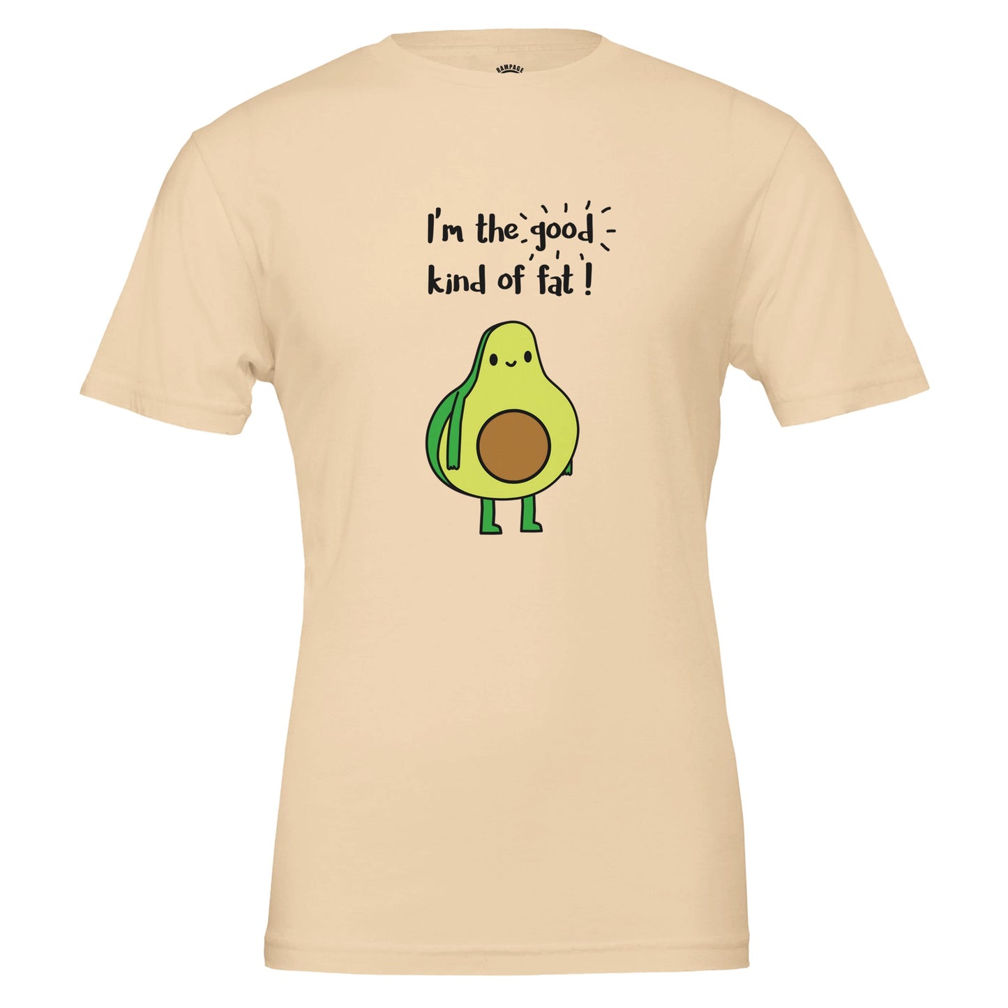 Funny Avocado T-Shirt – “The Good Kind of Fat” Pun Shirt - Rampage Design Studio