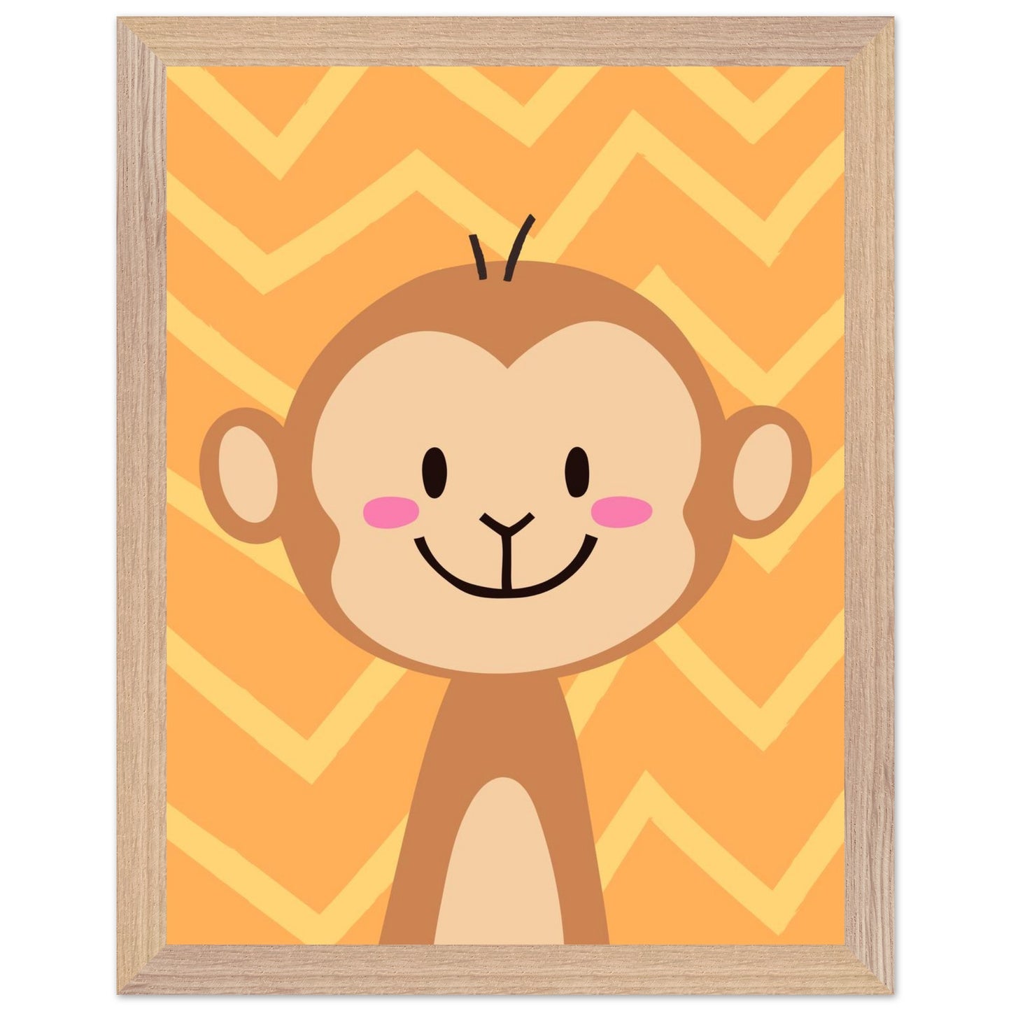 Personalized Kids Room Art Playful Nursery Decor Cute Monkey Print - Rampage Design Studio