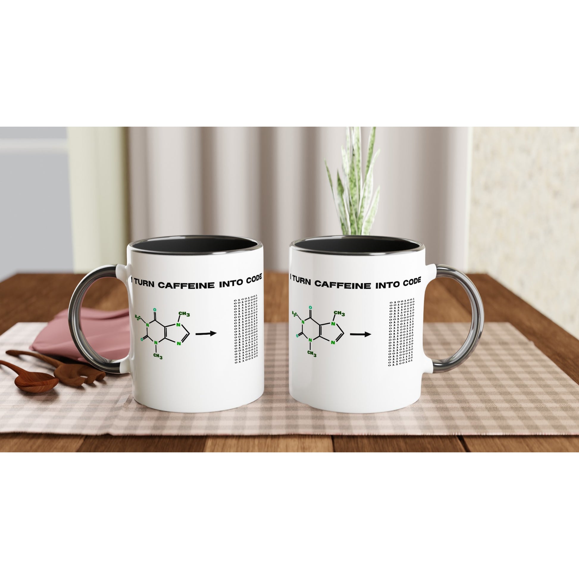 Geeky Caffeine Molecule Mug for Programmers, Science Coffee Lover Gift, Molecular Caffeine Mug, Geeky Chemistry Design, Funny Programmers Mug - Rampage Design Studio