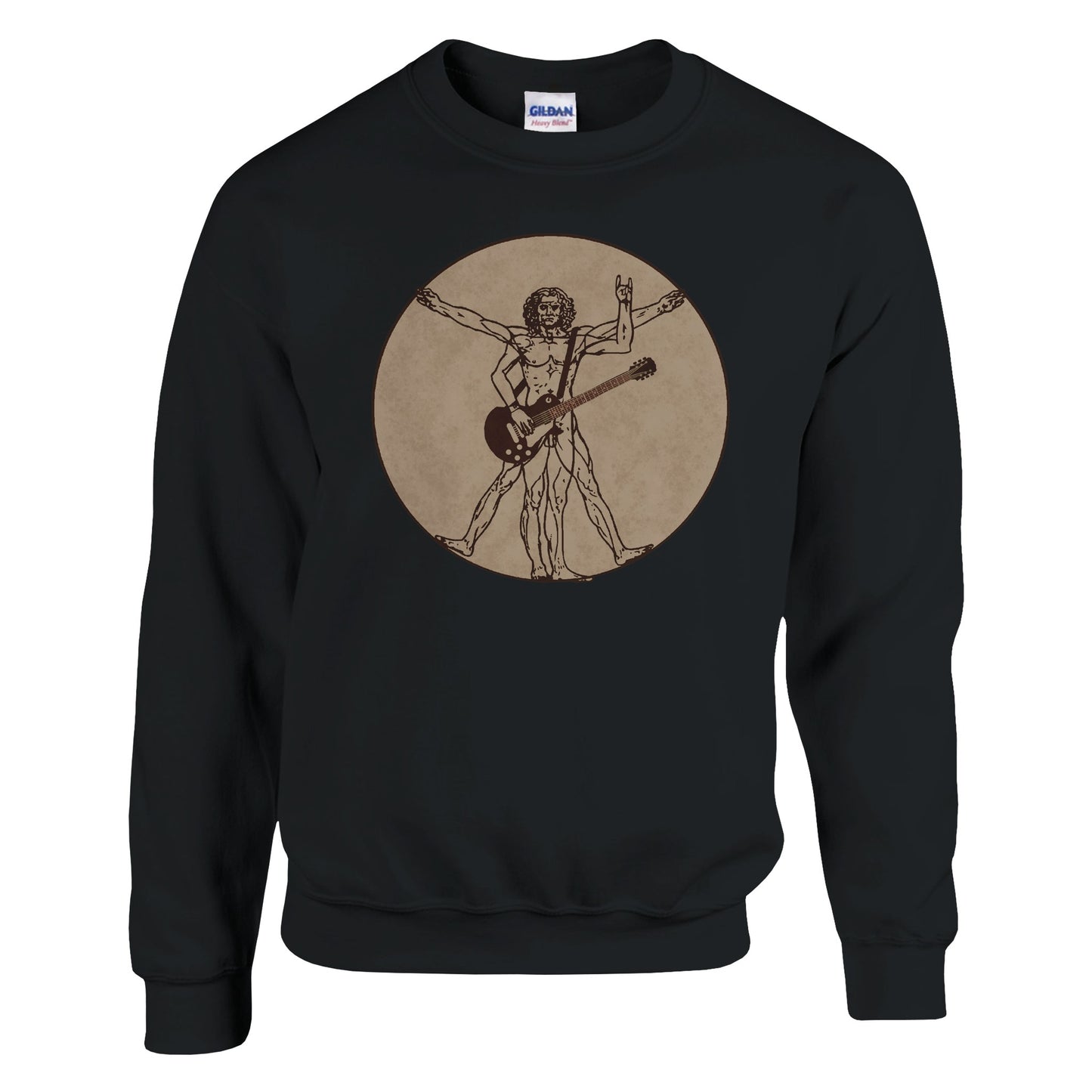 Rock Guitar Vitruvian Man Sweatshirt - Rampage Design Studio