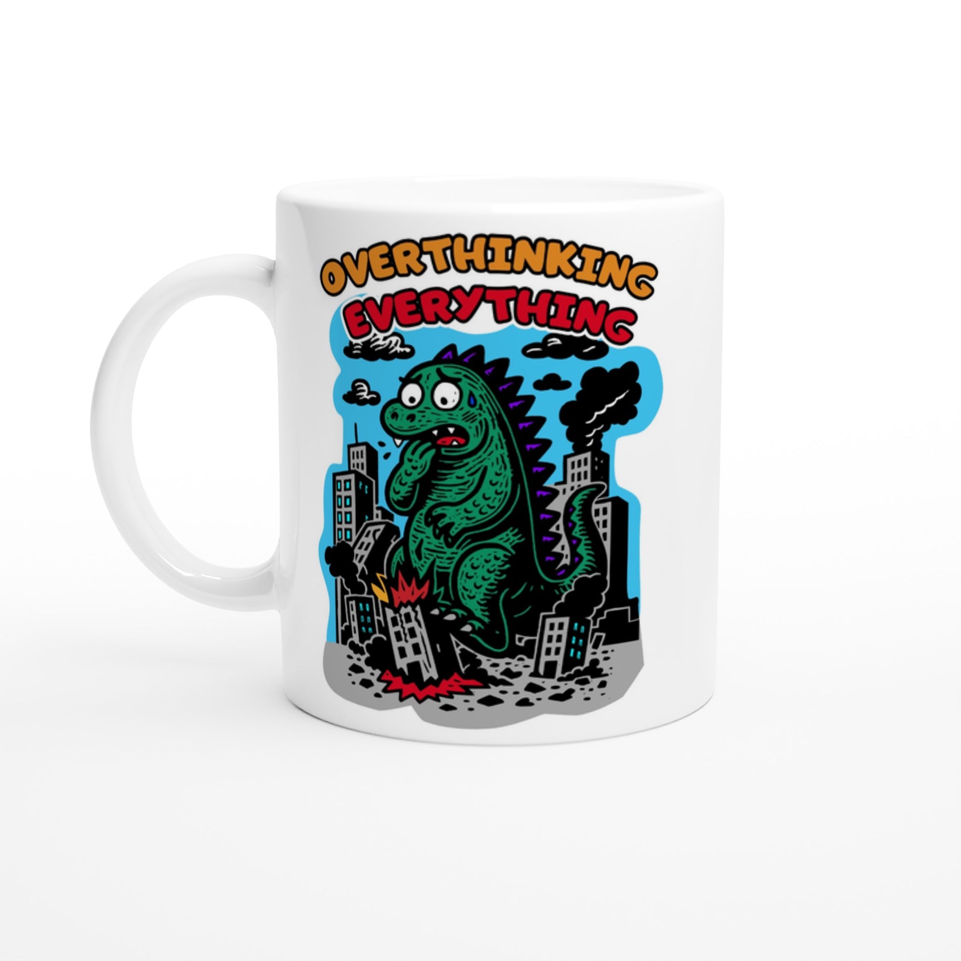 Overthinking Everything Funny Monster Mug - Rampage Design Studio