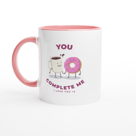 Adorable Couple Mug, Valentines mug, coffee and doughnut gift, Valentines day gift - Rampage Design Studio