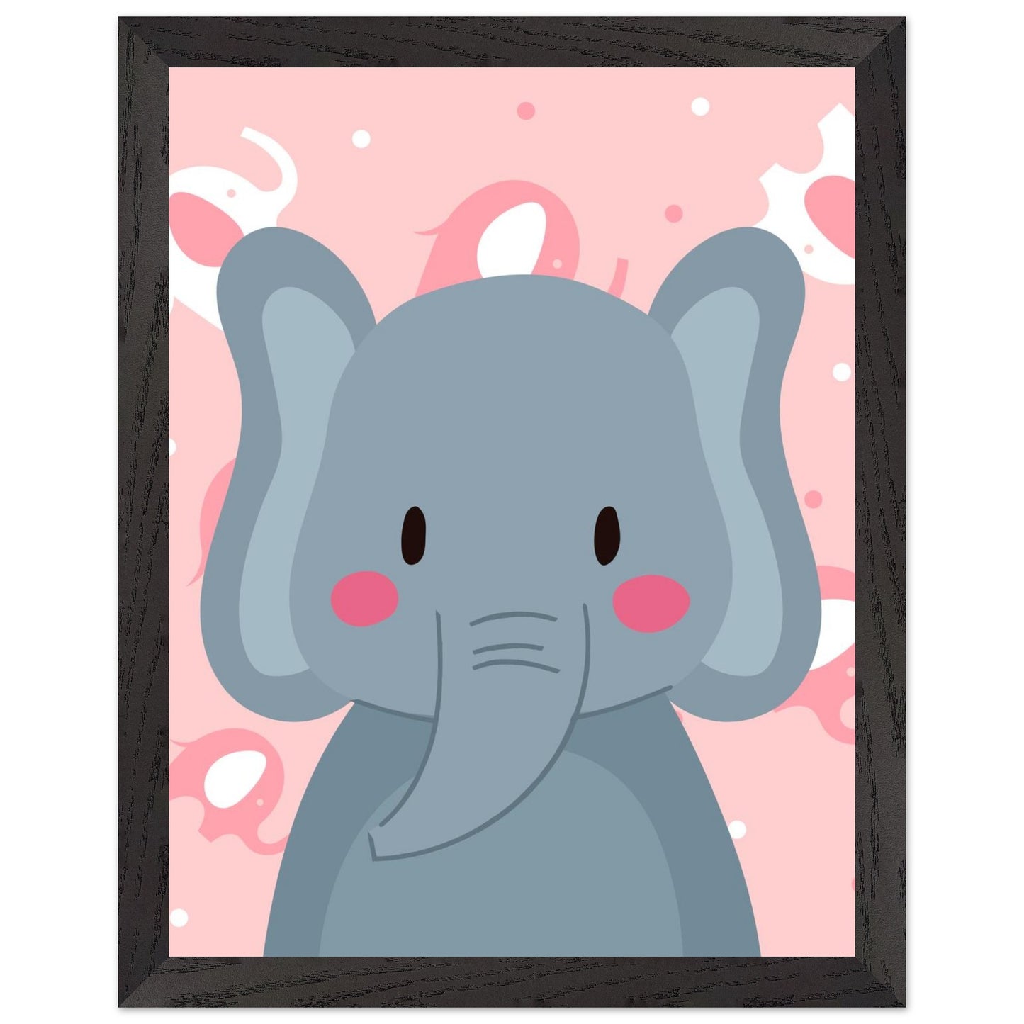 Personalized Elephant Wall Art Safari Nursery Print Cute Baby Room Decor - Rampage Design Studio