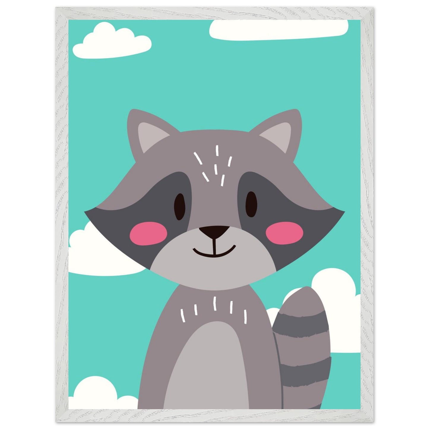 Personalized Kids Room Decor Cute Raccoon Children's Wall Art - Rampage Design Studio