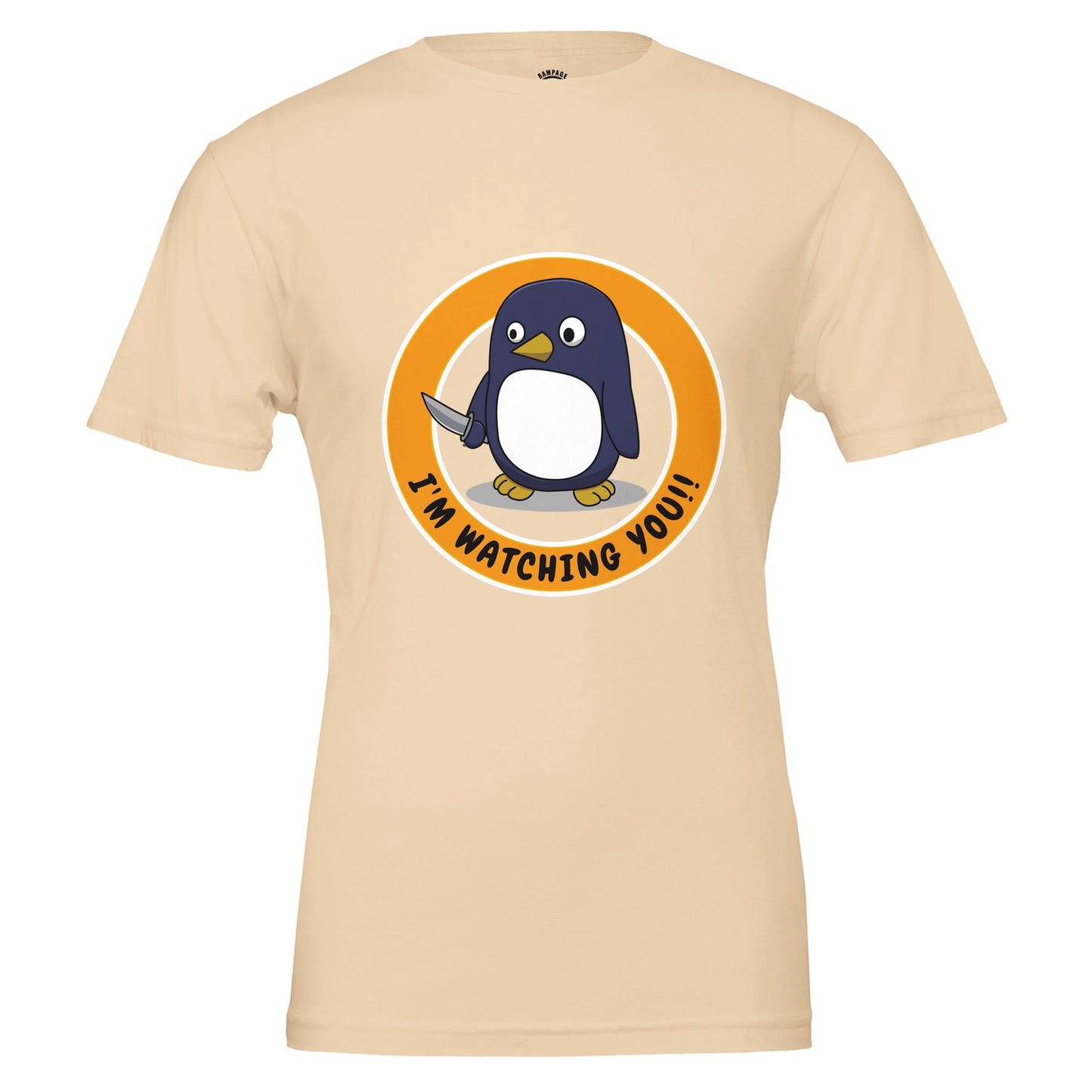 Sinister Penguin T-Shirt – I'm Watching You! – Unisex Soft Cotton Tee - Rampage Design Studio