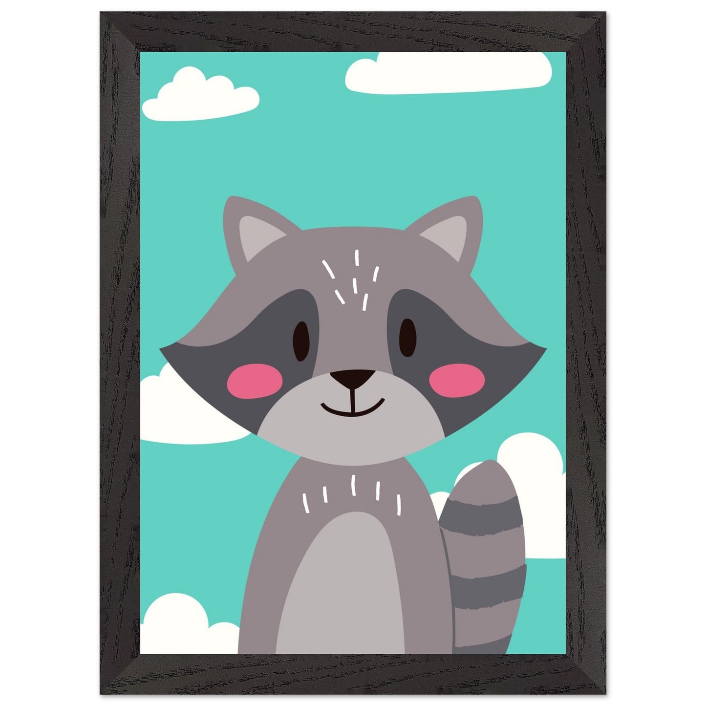 Personalized Kids Room Decor Cute Raccoon Children's Wall Art - Rampage Design Studio