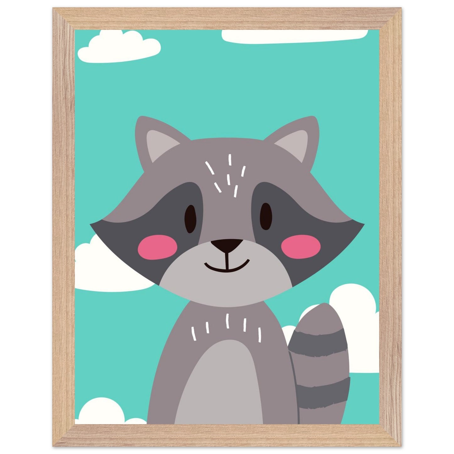 Personalized Kids Room Decor Cute Raccoon Children's Wall Art - Rampage Design Studio