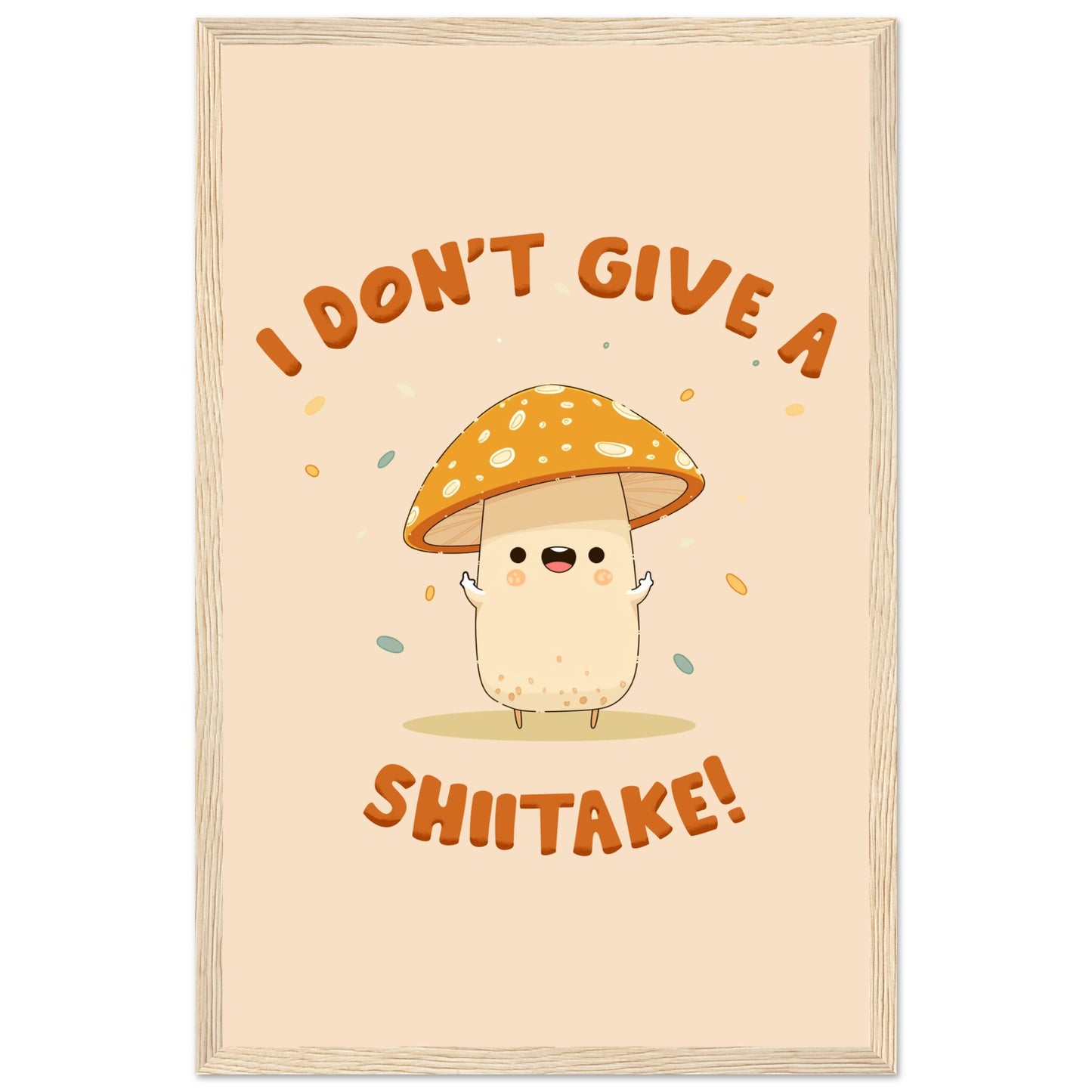 Sassy Shiitake Mushroom Framed Poster – Whimsical Wall Art for Daily Motivation - Rampage Design Studio