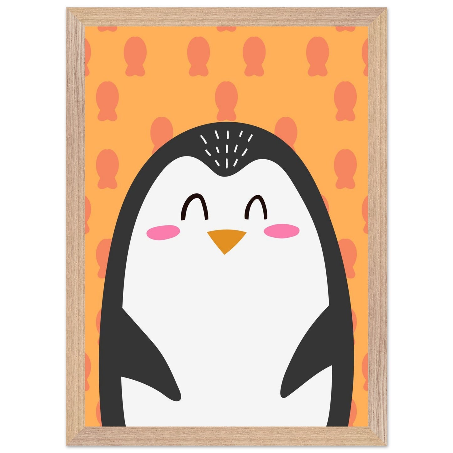 Personalized Kids Wall Decor Happy Penguin Wall Art - Rampage Design Studio